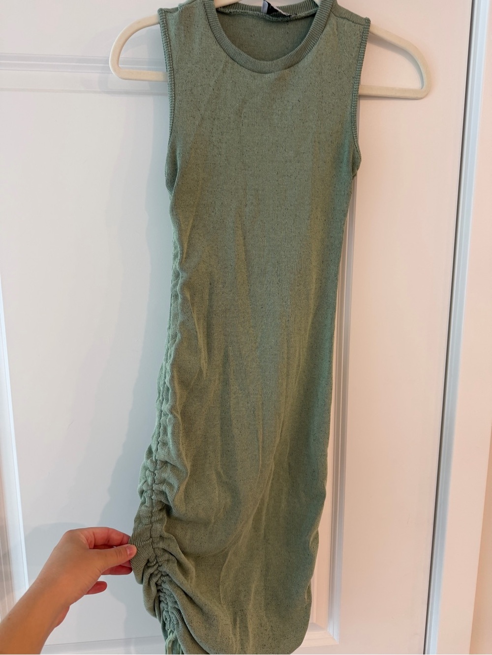 Lioness Ribbed Sleeveless Dress in Light Sage